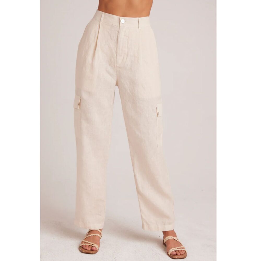 Bella Dahl Women's B3237-331-302 Size Medium White Pleated Cargo Trousers NWT
